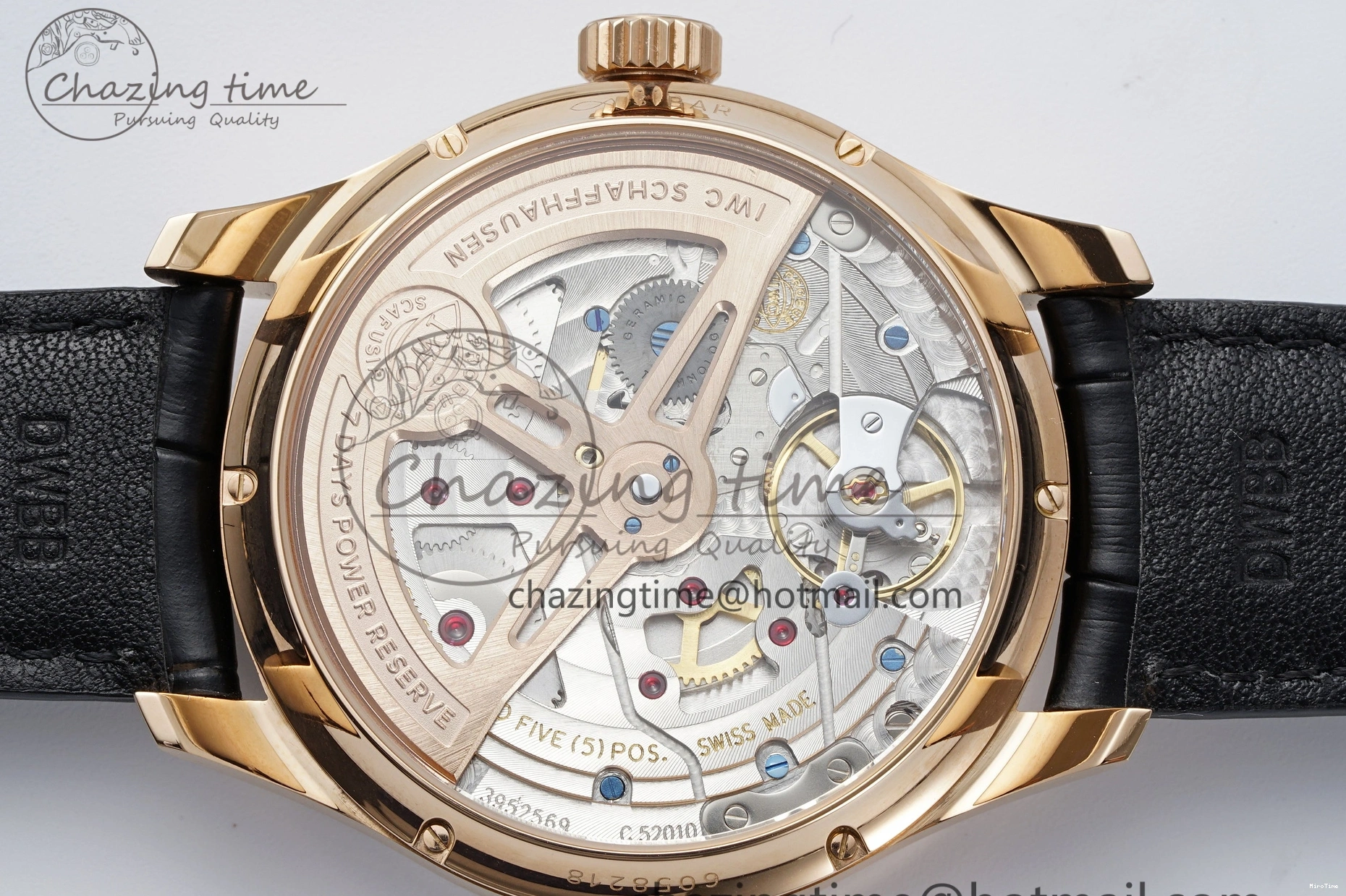 MIROTIME 1222 Portugieser Perpetual Calendar RG 5033 APSF 1:1 Best Edition White Dial on Black Leather Strap A52610 Clone TechFriendly 7043